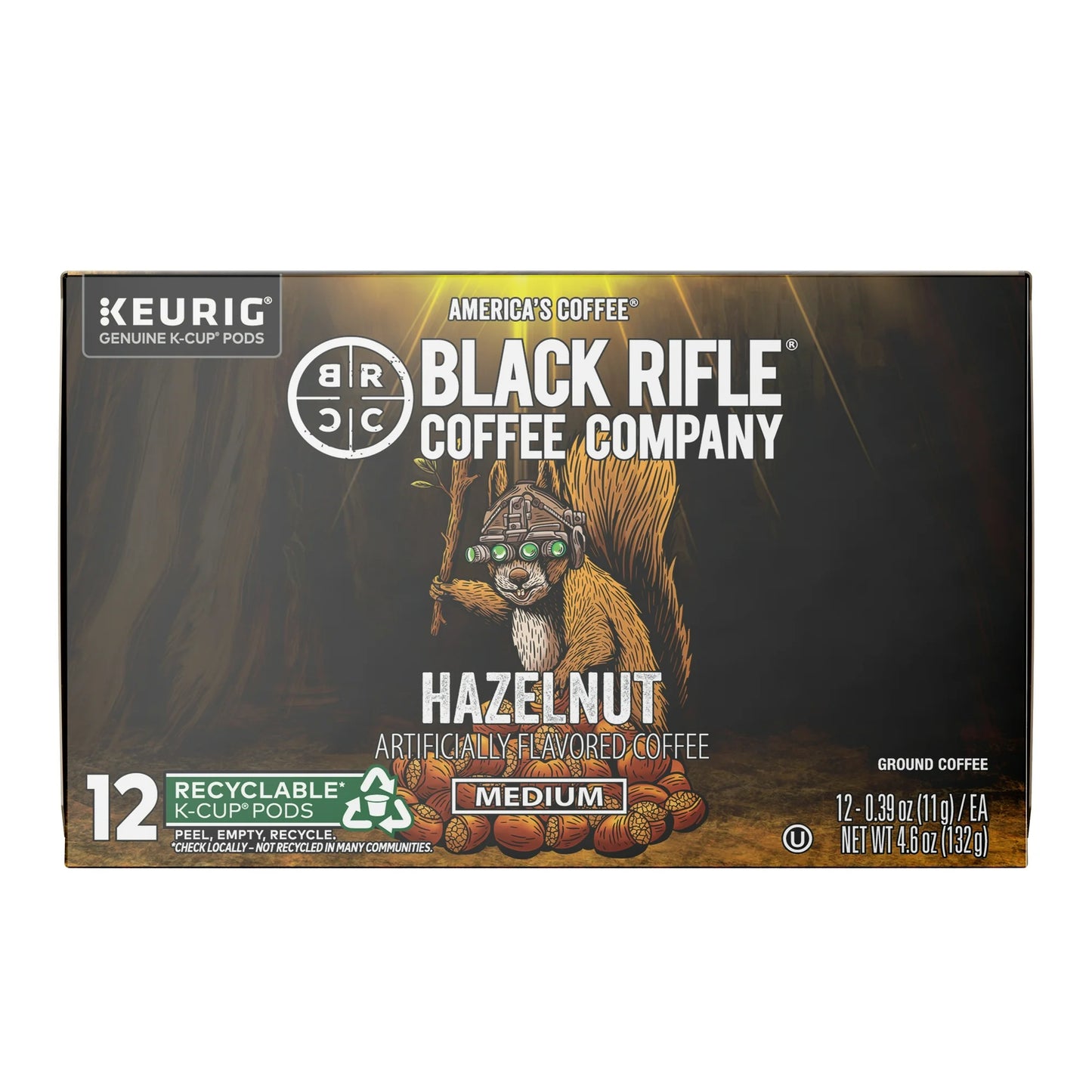 Black Rifle Coffee Company Hazelnut Keurig K-Cup Pods, Medium Roast, 12 Ct