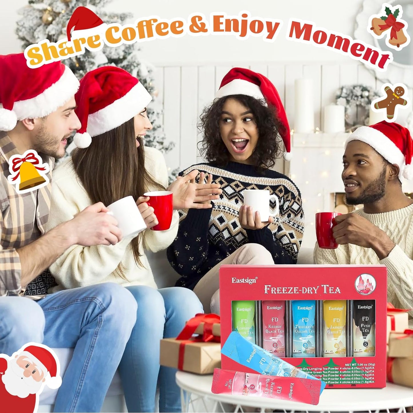 20 Count Instant Coffee Packets,Coffee Gift Set,Freeze-dried Coffee,Enjoy Hot/Cold,100% Arabica Beans,Christmas Stocking Stuffers,Serves for Camping Traveling Office (20 Packets-1.41oz)
