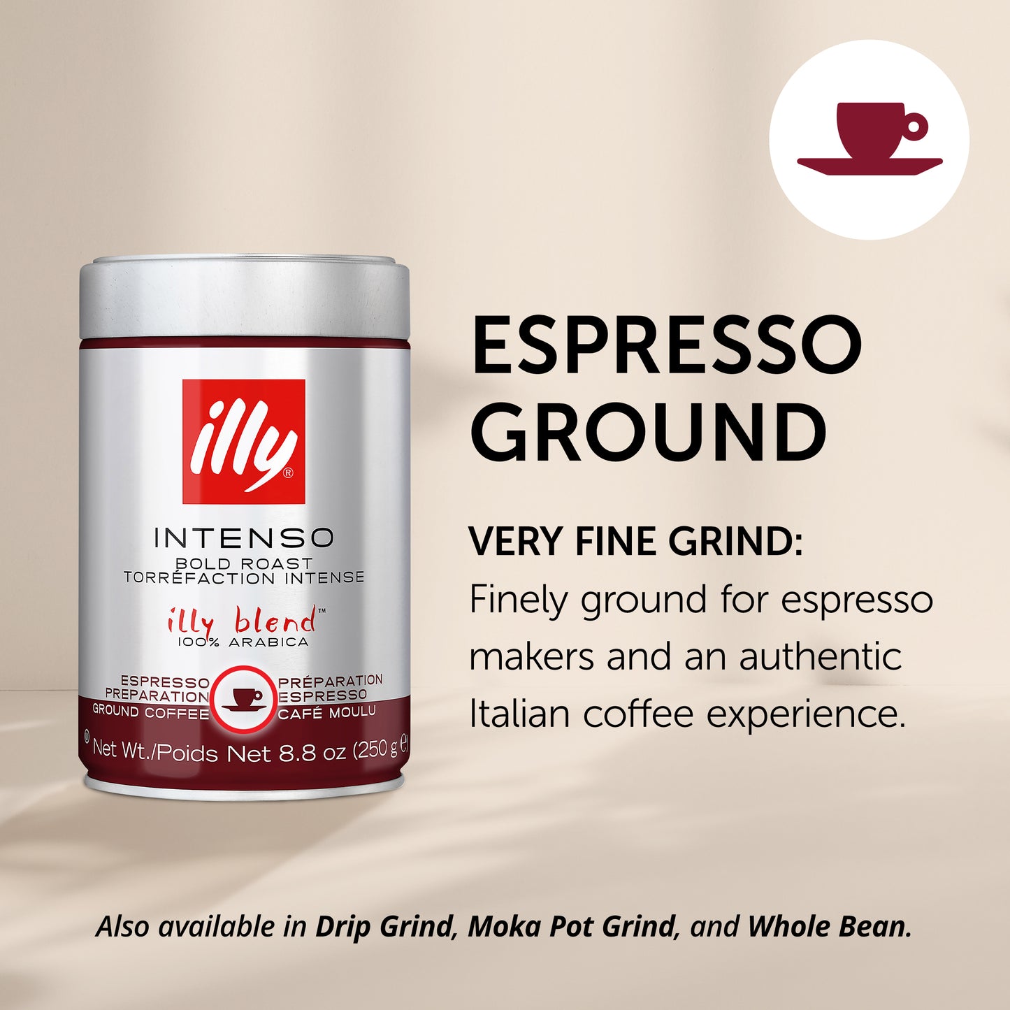 illy Ground Coffee Decaf Classico Medium Roast, 8.8 oz