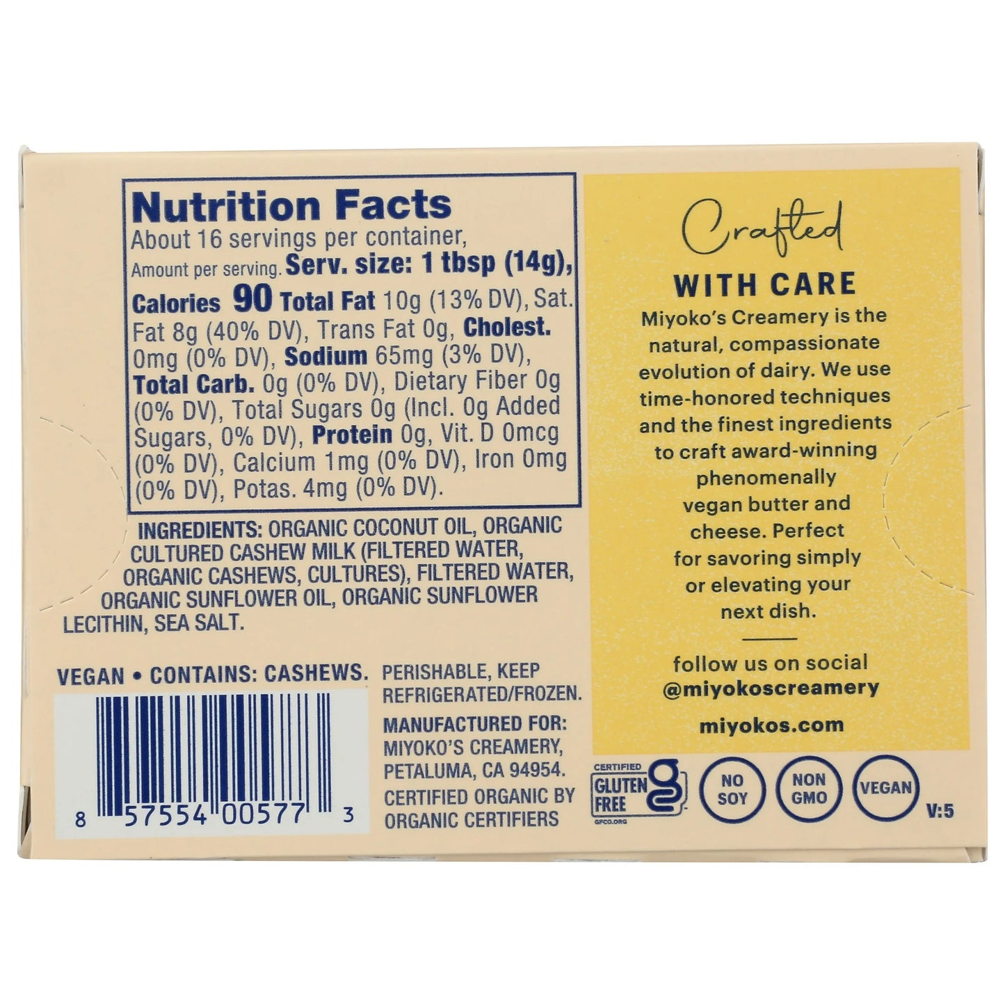 Salted European Style Plant Milk Butter