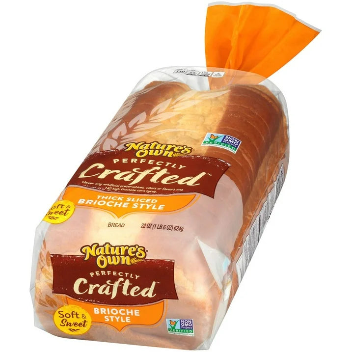 Nature’s Own Perfectly Crafted Brioche Style Bread Loaf, 22 oz Loaf
