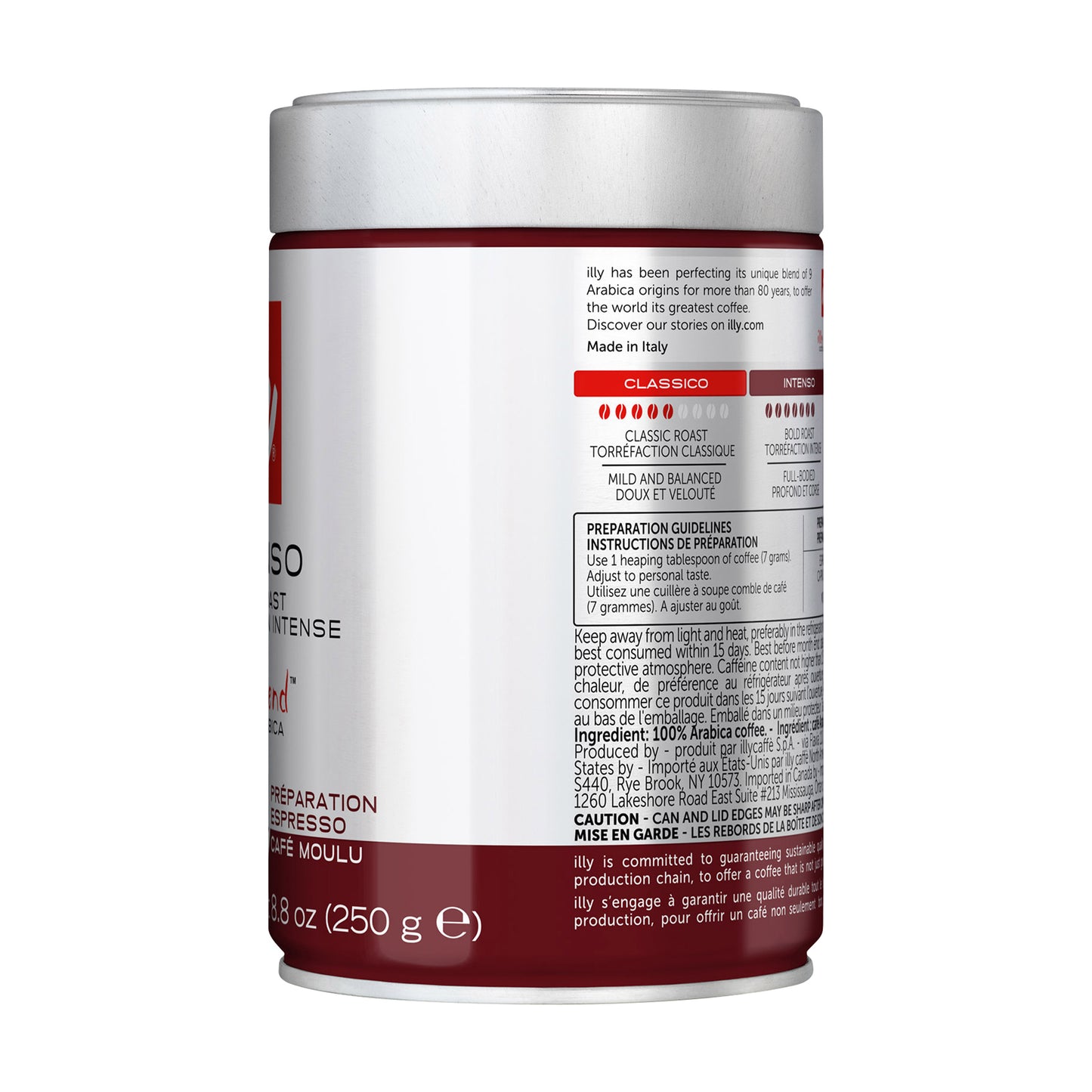 illy Ground Coffee Decaf Classico Medium Roast, 8.8 oz