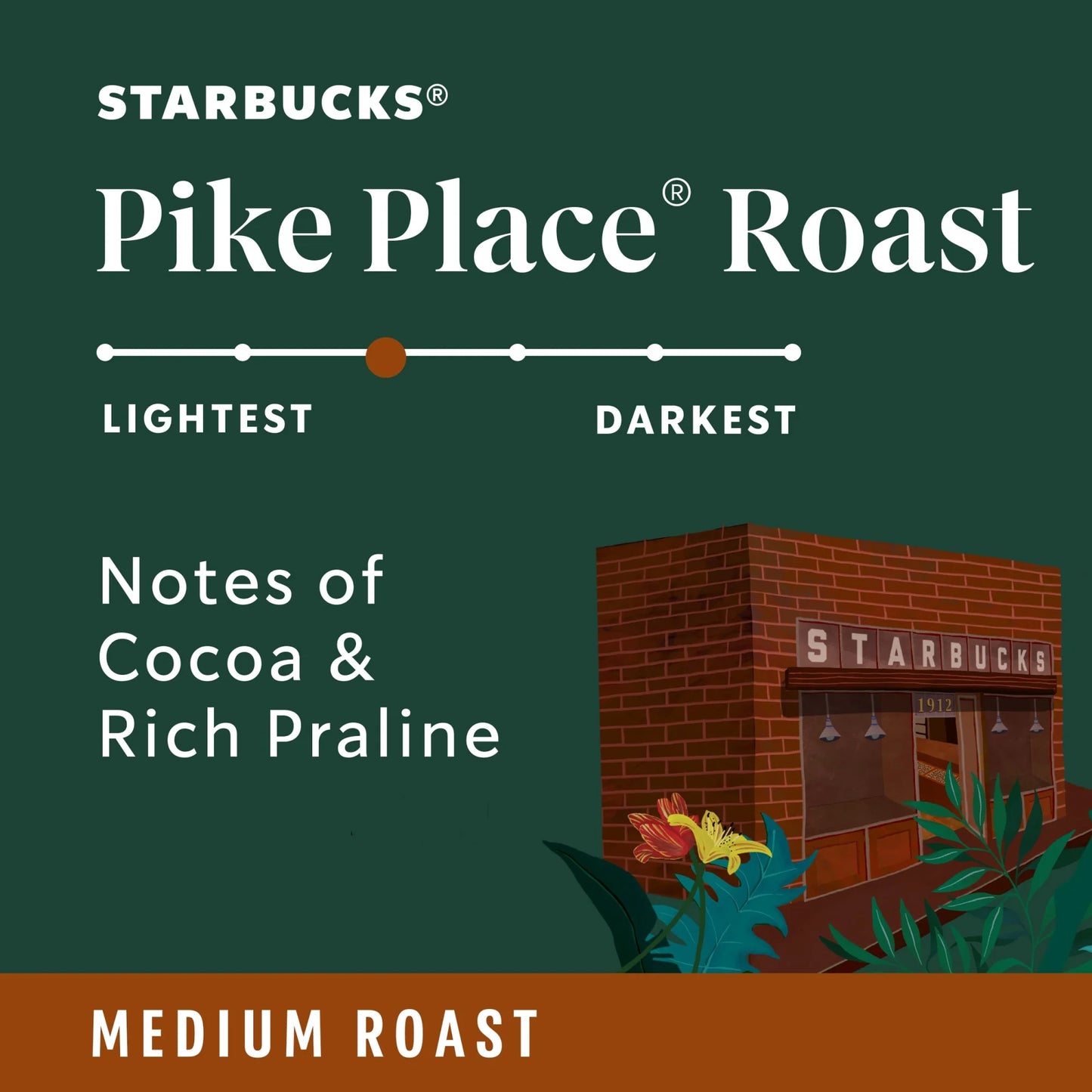 Starbucks Arabica Coffee Beans Pike Place Roast, Medium Roast, Whole Bean Coffee, 28 oz
