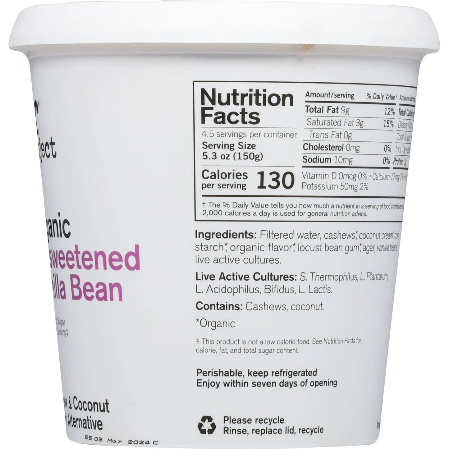 Forager Project Dairy-free Cashewmilk Yogurt Unsweetened Vanilla