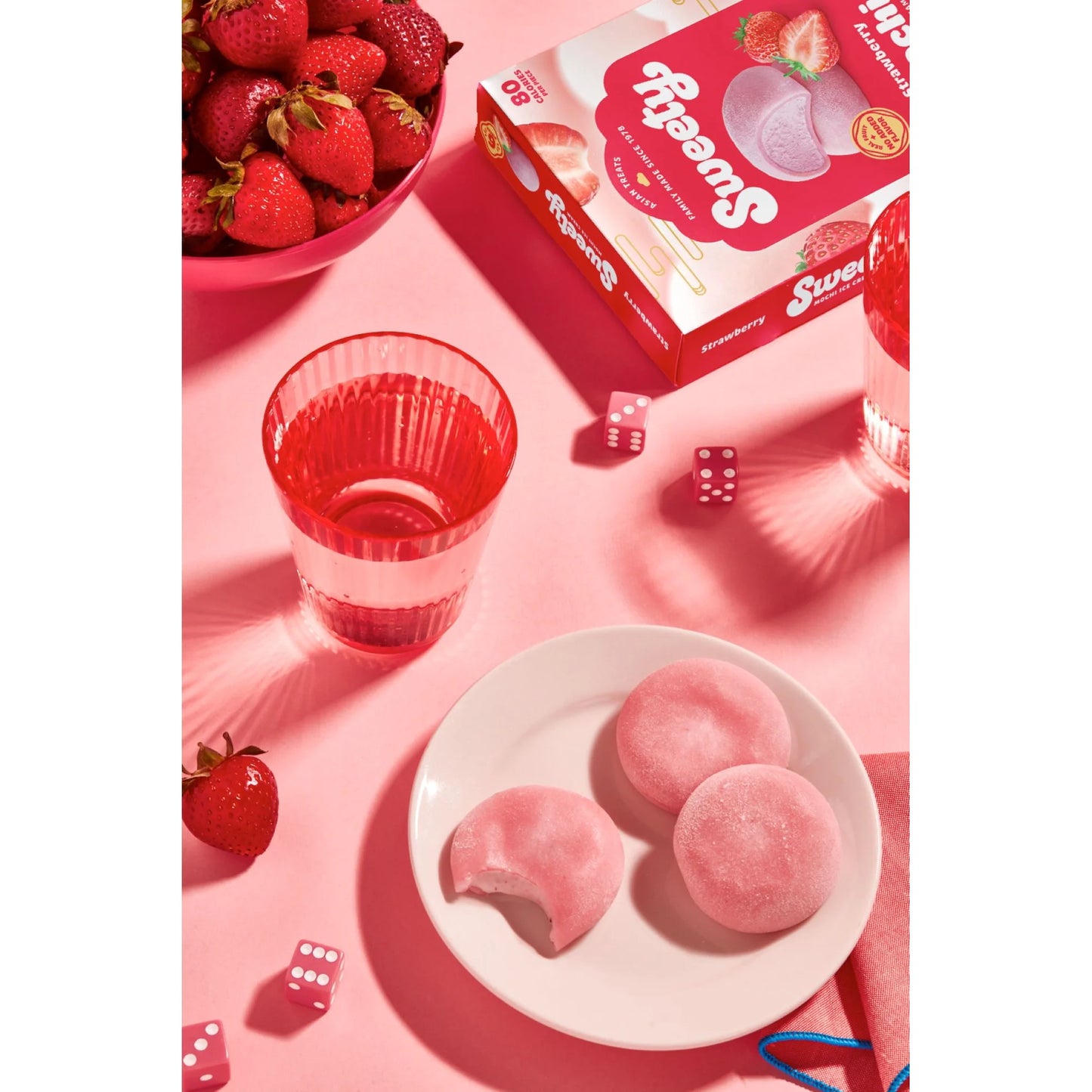 Sweety Ice Cream Soft Mochi Balls, Strawberry, Gluten-Free, 6 Count, 7.5oz
