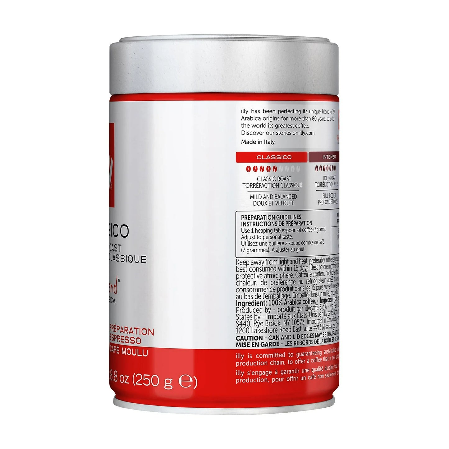 illy Ground Coffee Decaf Classico Medium Roast, 8.8 oz