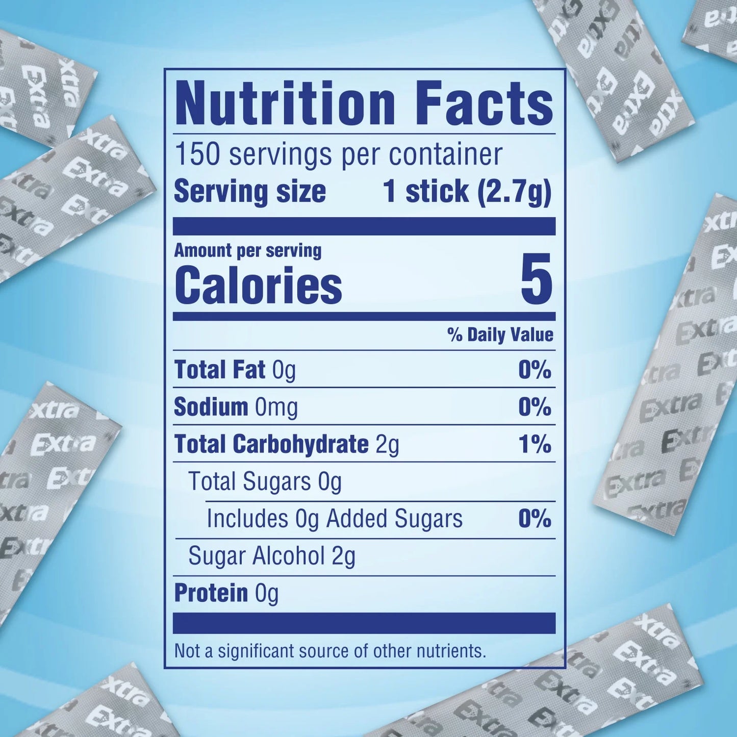 Extra Gum Peppermint Sugar Free Chewing Gum, Single Pack - 15 Stick