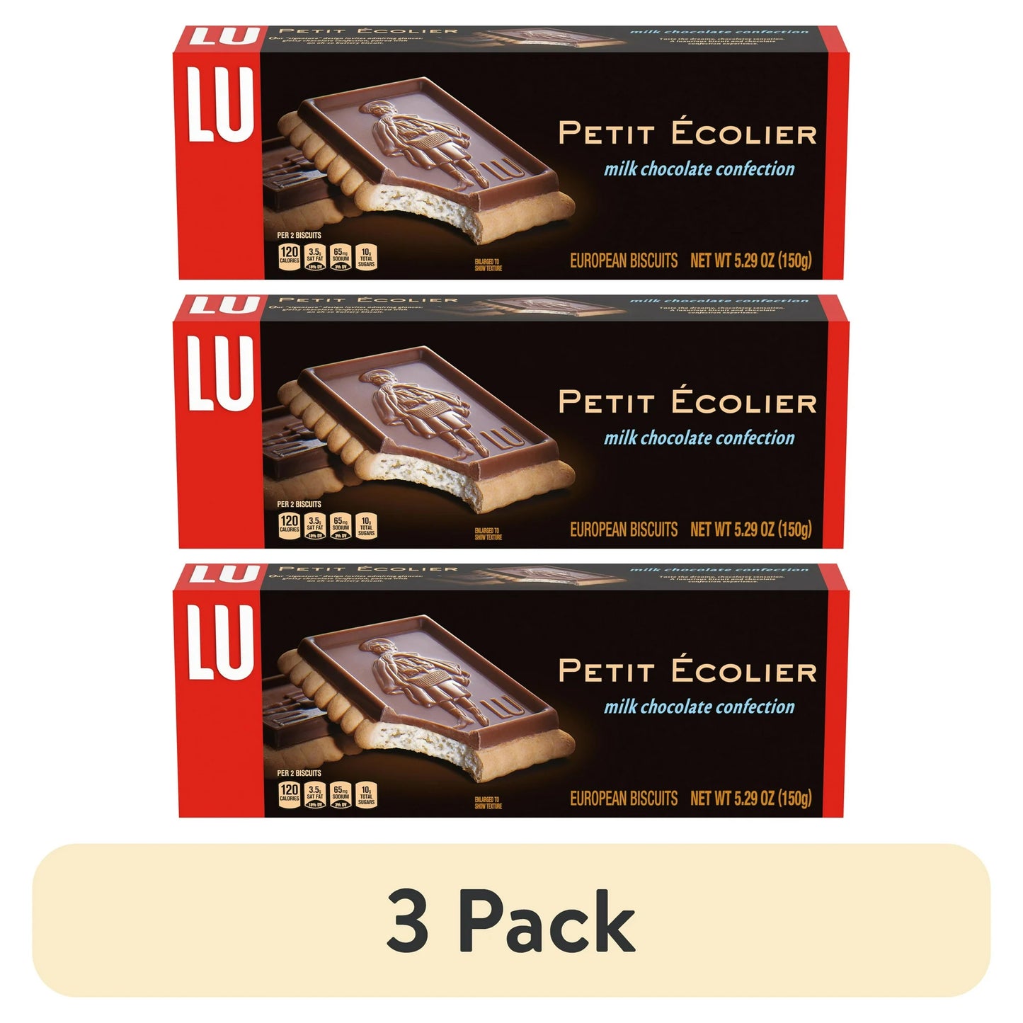Lu Petit Ecolier European Milk Chocolate Biscuit Cookies, 5.3 oz
