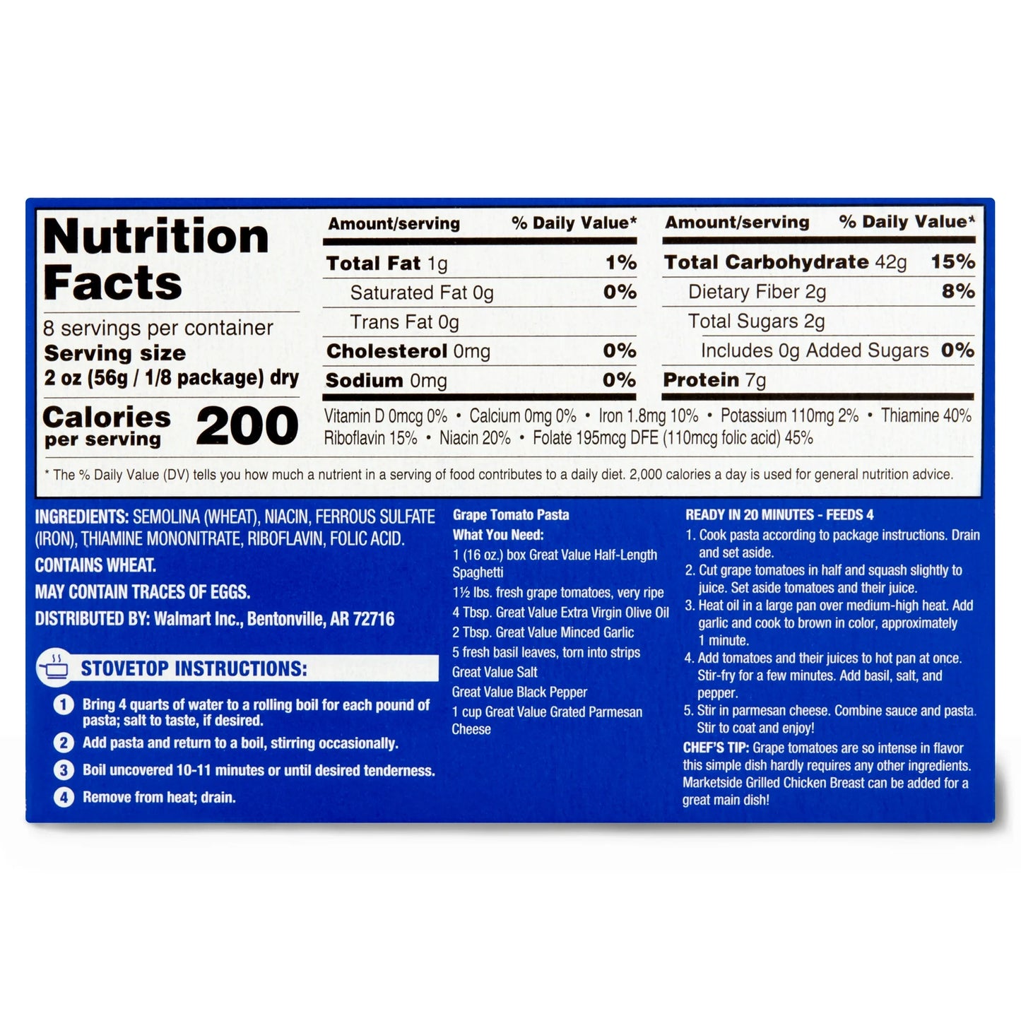 Great Value Half-Length Spaghetti, 16 oz