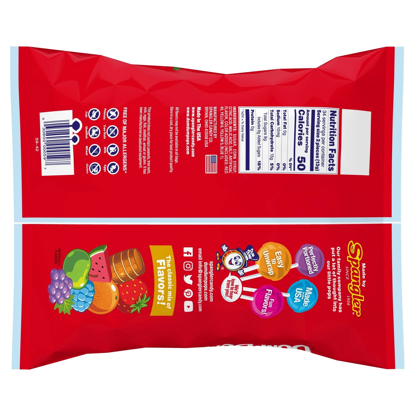Dum Dums Original Mix Lollipop Suckers, Party Candy, 16oz Bag