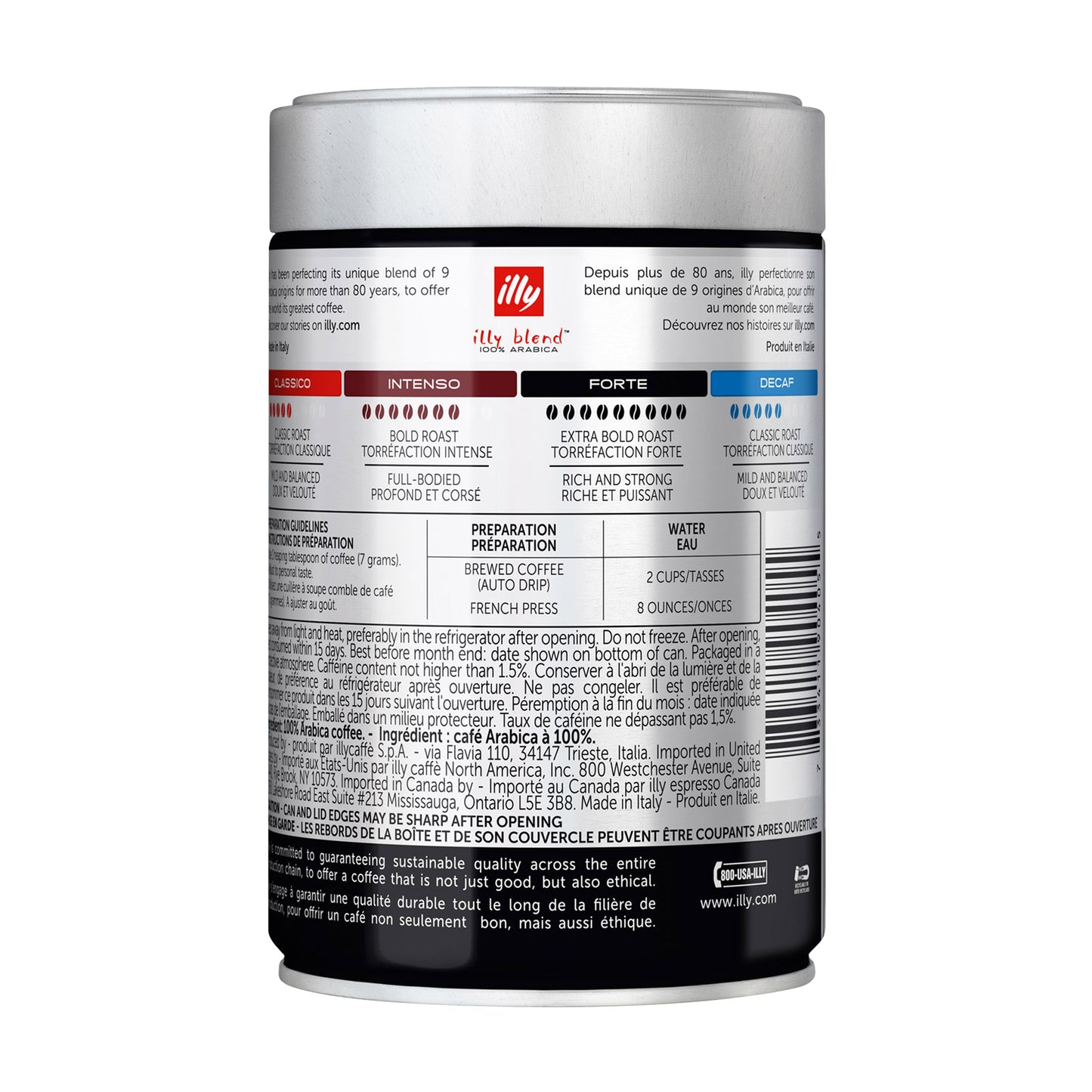illy Ground Coffee Decaf Classico Medium Roast, 8.8 oz