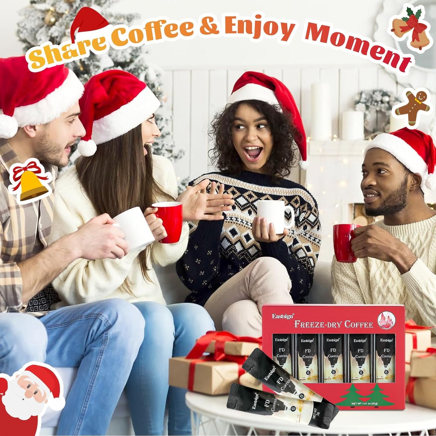 20 Count Instant Coffee Packets,Coffee Gift Set,Freeze-dried Coffee,Enjoy Hot/Cold,100% Arabica Beans,Christmas Stocking Stuffers,Serves for Camping Traveling Office (20 Packets-1.41oz)