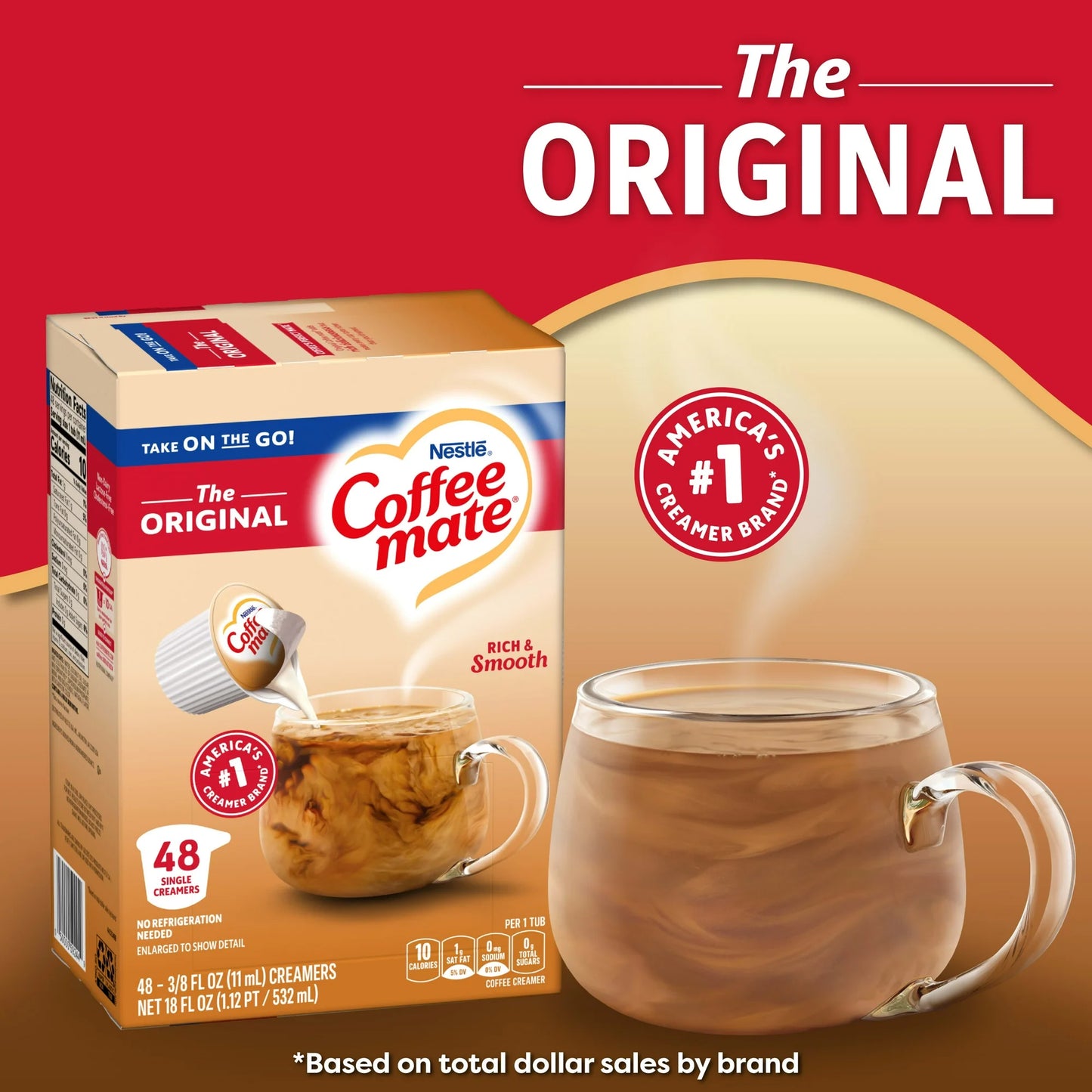 Nestle Coffee Mate, The Original Liquid Coffee Creamer Singles, 9 fl oz, 48 Count