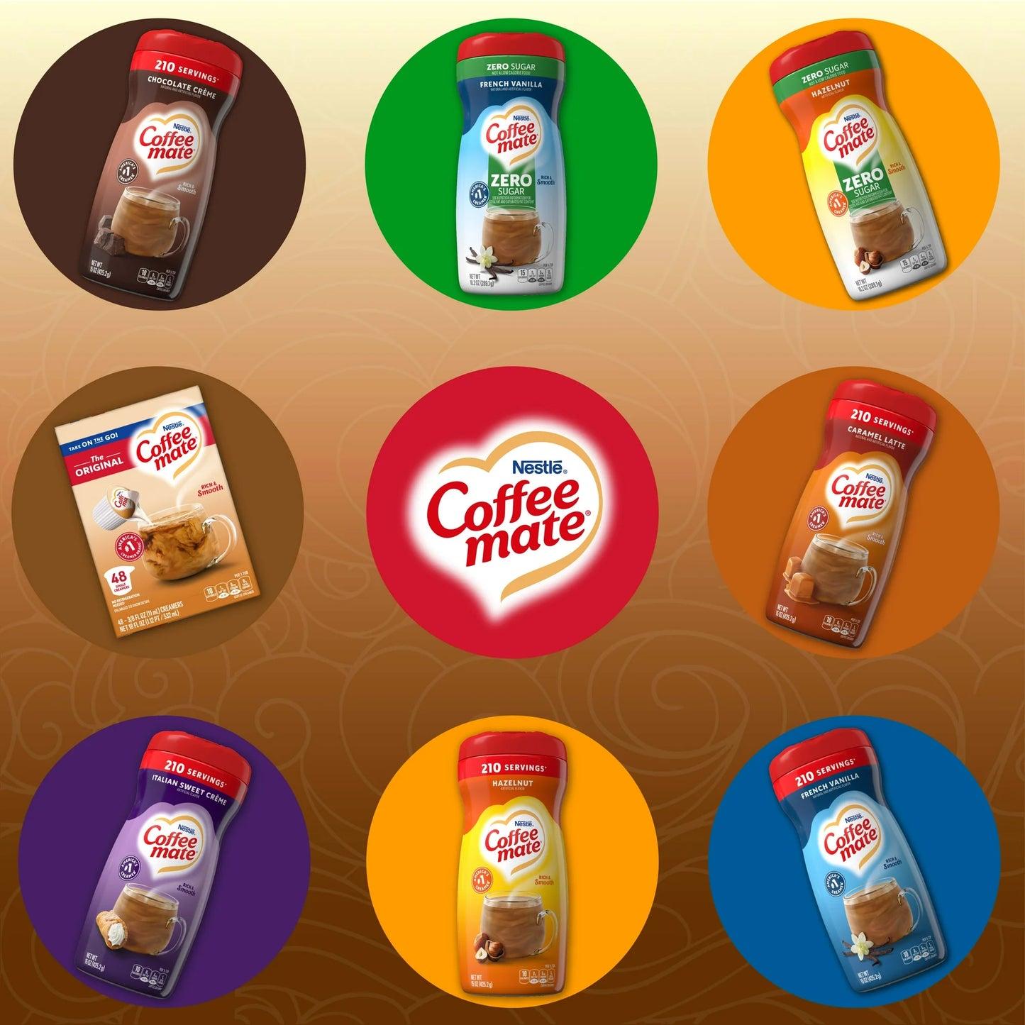 Nestle Coffee Mate, The Original Liquid Coffee Creamer Singles, 9 fl oz, 48 Count