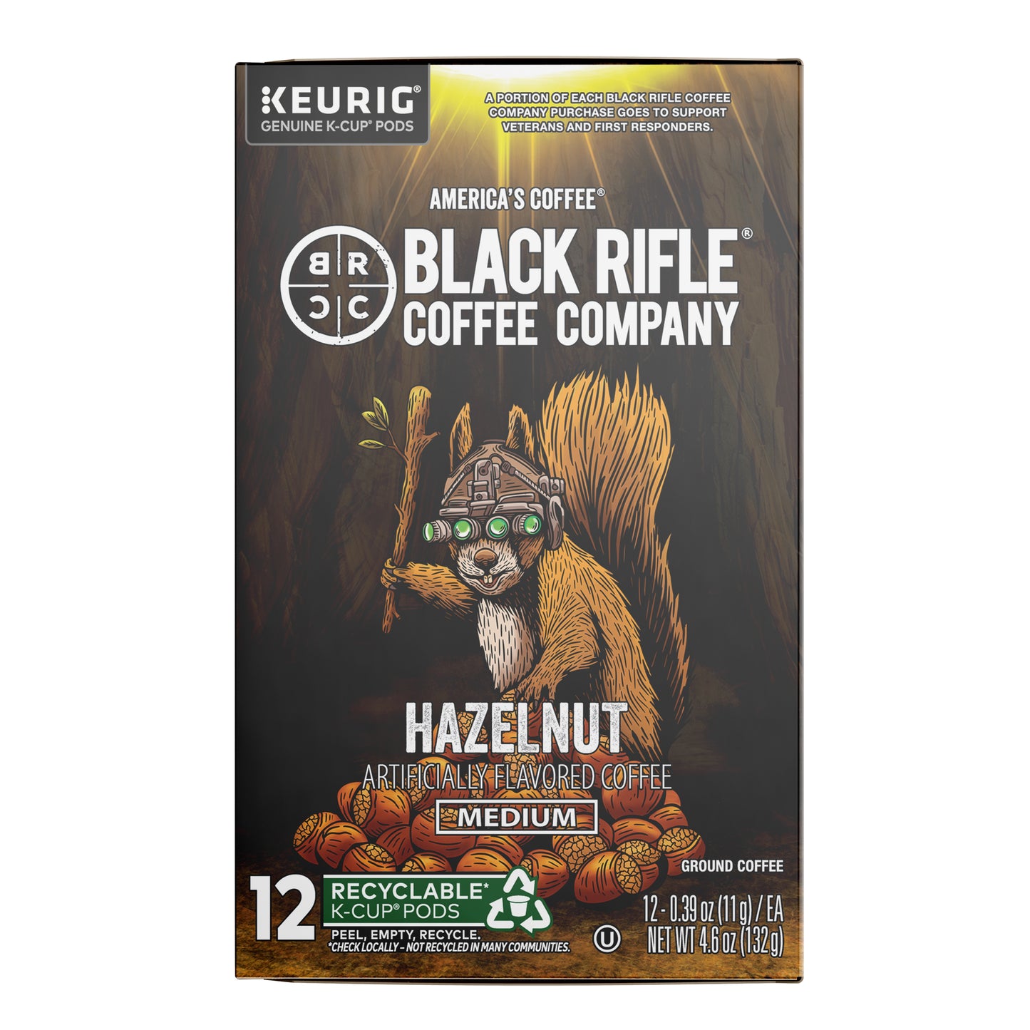 Black Rifle Coffee Company Hazelnut Keurig K-Cup Pods, Medium Roast, 12 Ct