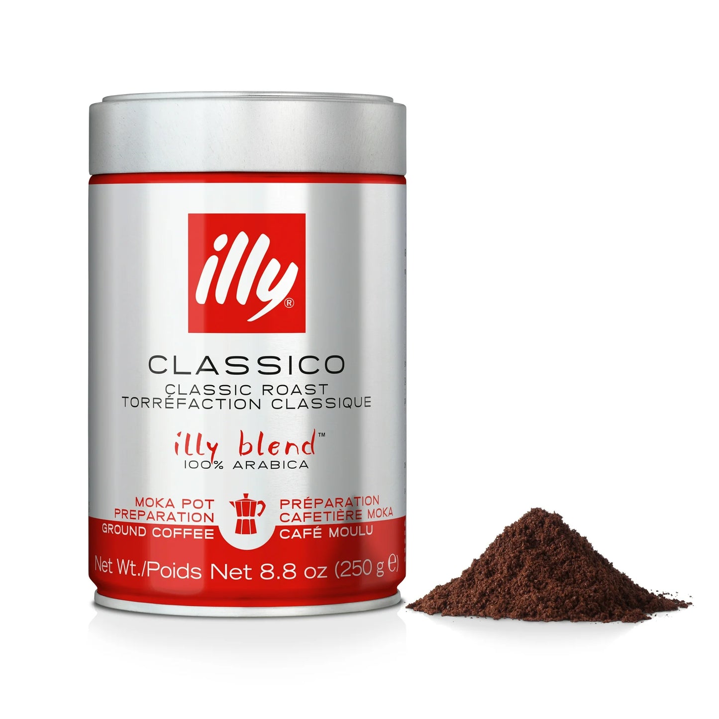 illy Ground Coffee Decaf Classico Medium Roast, 8.8 oz