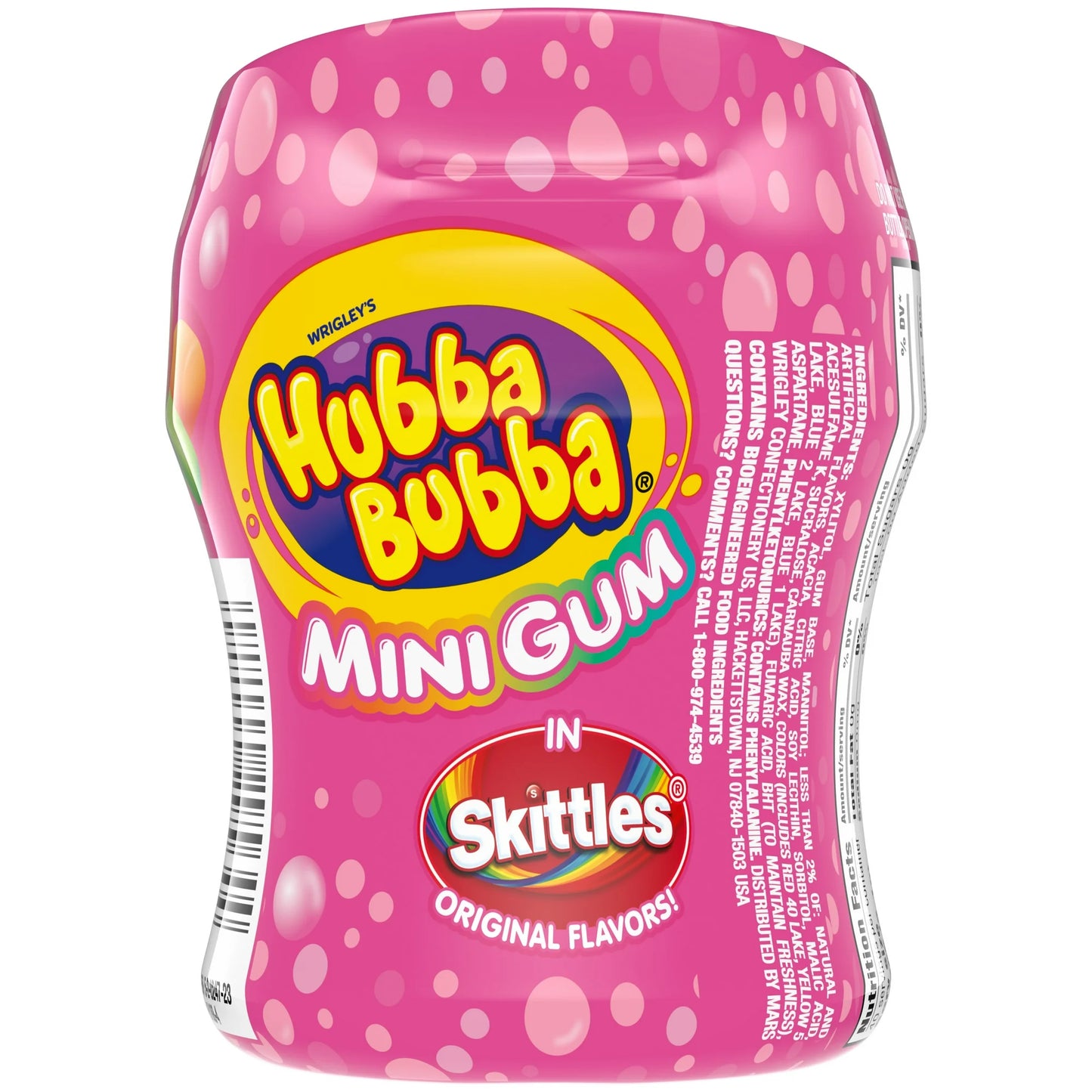 Hubba Bubba Minis Skittles Flavored Bubble Gum - 40 Ct Resealable Bottle