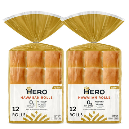 0g Net Carb Hero Hawaiian Rolls