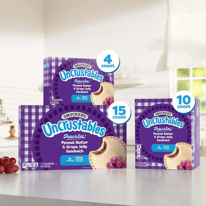 Uncrustables PB&J Sandwiches, Peanut Butter & Grape Jelly, 10 Ct. Box