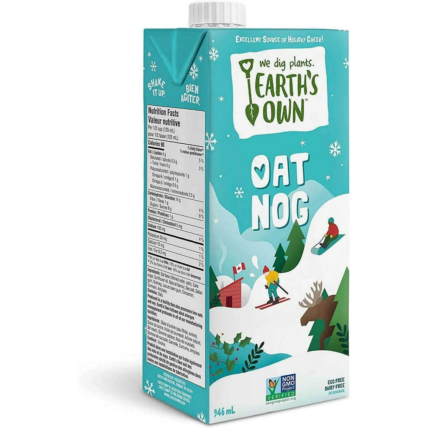 Earth’s Own Oat Milk Oat Nog 12 Pack - Seasonal Delight | Vegan & Dairy-Free | Limited Time Only (IMPORTED FROM CANADA)