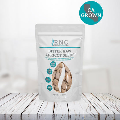 Richardson Nutritional Center Fresh Raw Bitter Apricot Seeds - California Grown Kernels with Amygdalin, B Vitamins, Minerals, Protein - Lab Tested, Vegan, No Gluten or GMO - 8oz Bag