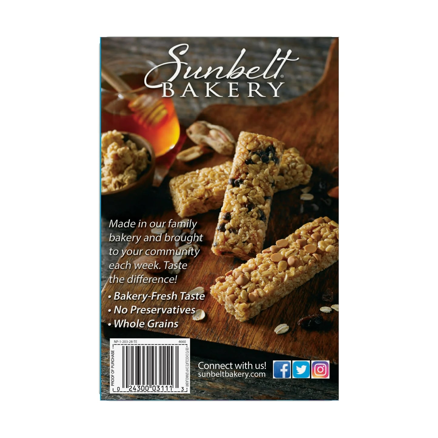 Sunbelt Bakery Chocolate Chip Chewy Granola Bars, 10 Bars, 11.26 oz