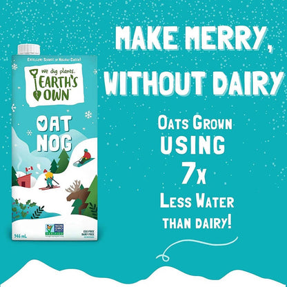 Earth’s Own Oat Milk Oat Nog 12 Pack - Seasonal Delight | Vegan & Dairy-Free | Limited Time Only (IMPORTED FROM CANADA)