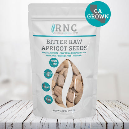 Richardson Nutritional Center Fresh Raw Bitter Apricot Seeds (2 LB) 32oz - California Grown Kernels with B Vitamins, Minerals, Protein - Lab Tested, Vegan, No Gluten or GMO
