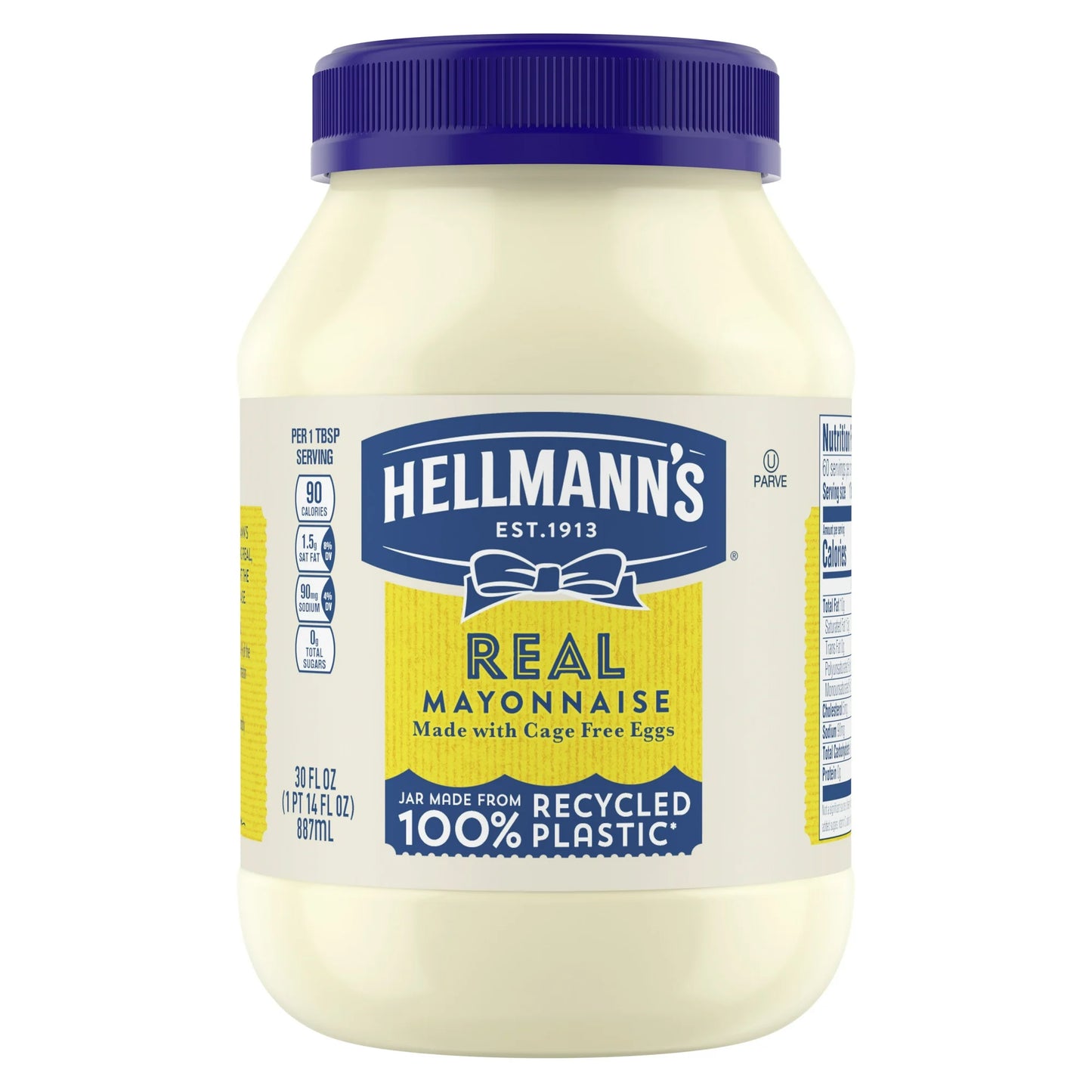 (3 pack) Hellmann's Real Mayonnaise Rich Creamy Thanksgiving Condiment Gluten Free, 30 oz Jar