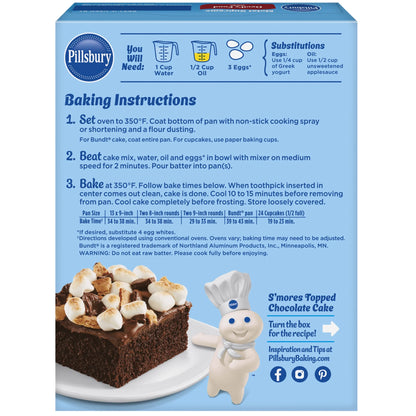 Pillsbury Moist Supreme Devil's Food Cake Mix, 15.25 Oz Box