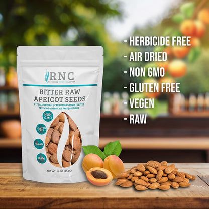 Richardson Nutritional Center Fresh Raw Bitter Apricot Seeds (1 LB) 16oz - California Grown Kernels with B Vitamins, Minerals, Protein - Lab Tested, Vegan, No Gluten or GMO