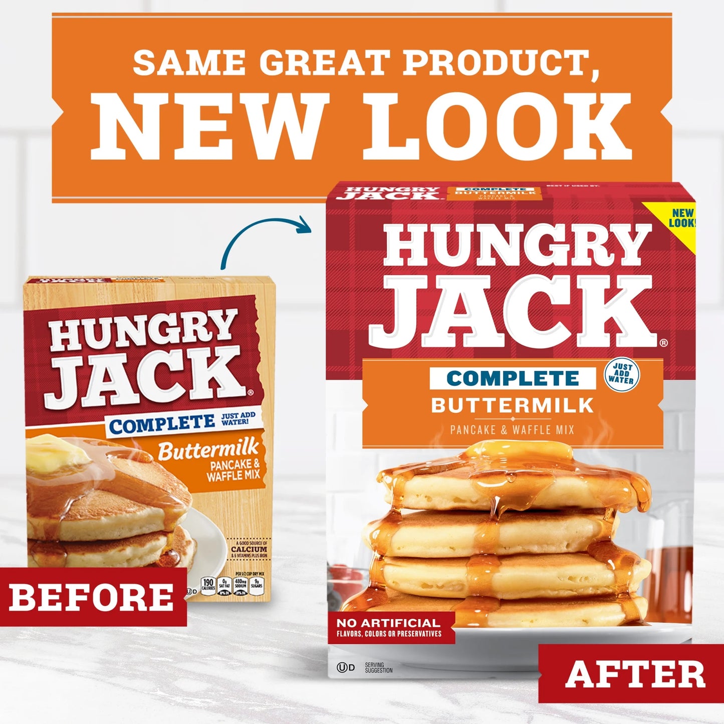 Hungry Jack Complete Buttermilk Pancake Mix and Waffle Mix, 32 Oz Box