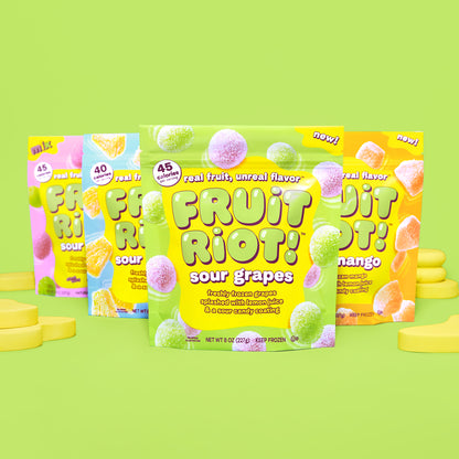 Fruit Riot Sour Candy Mixed Grapes, Made with Real Fruit, 8oz, Gluten-Free