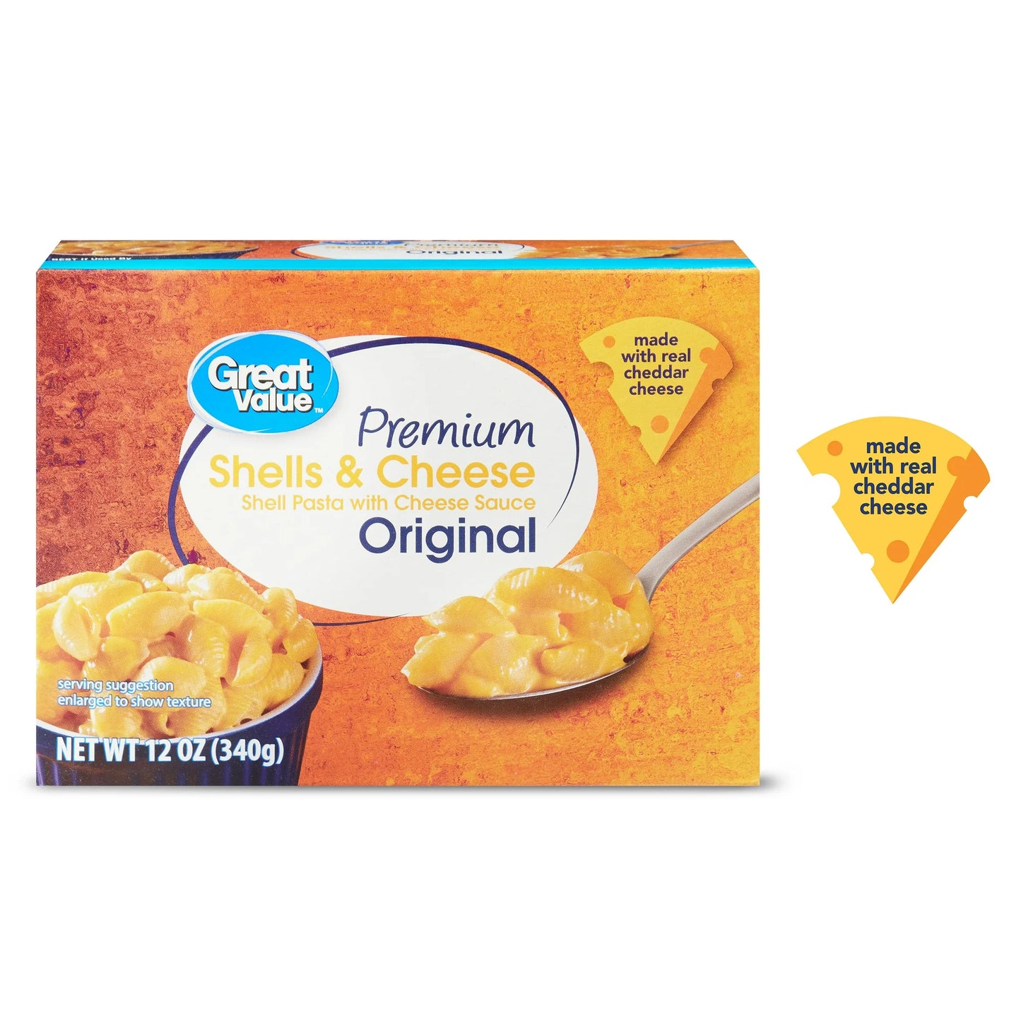 Great Value Premium Original Shells & Cheese, 12 oz Shelf Stable