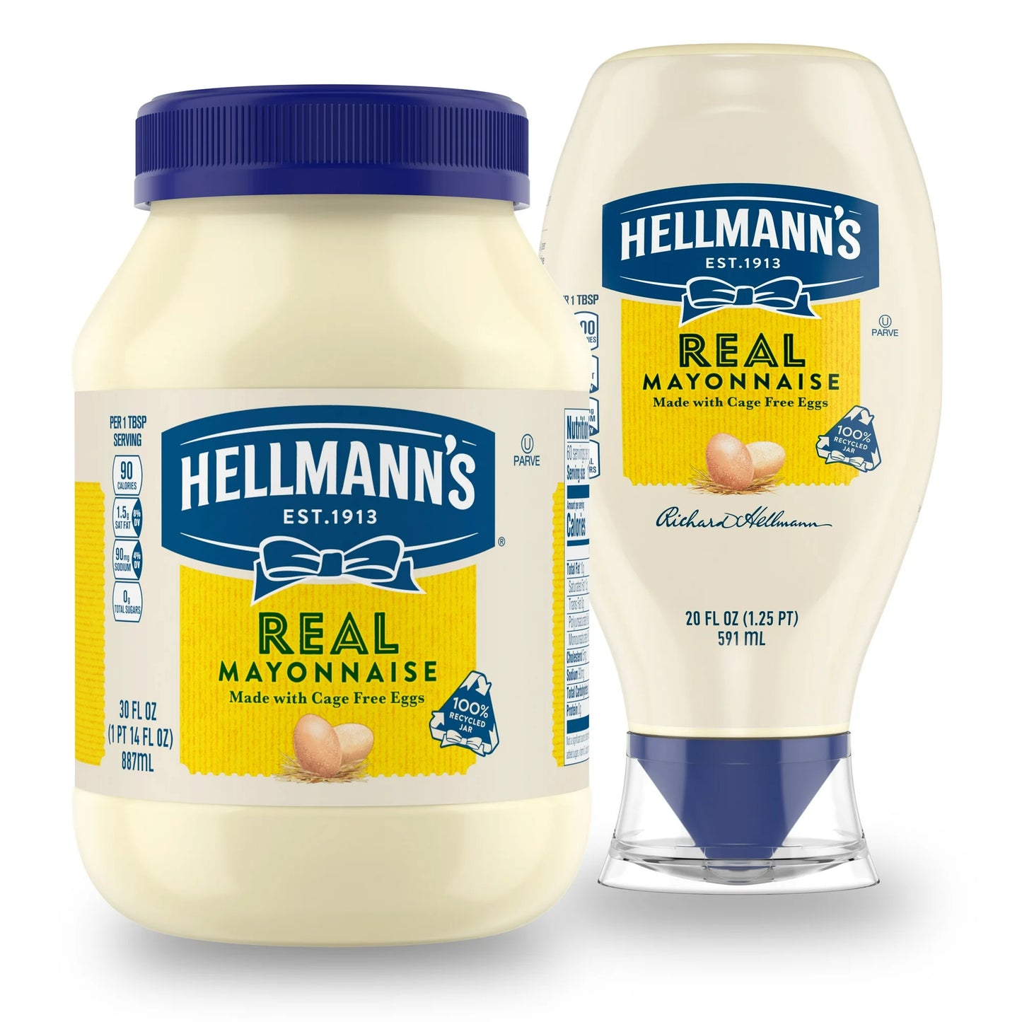 (3 pack) Hellmann's Real Mayonnaise Rich Creamy Thanksgiving Condiment Gluten Free, 30 oz Jar