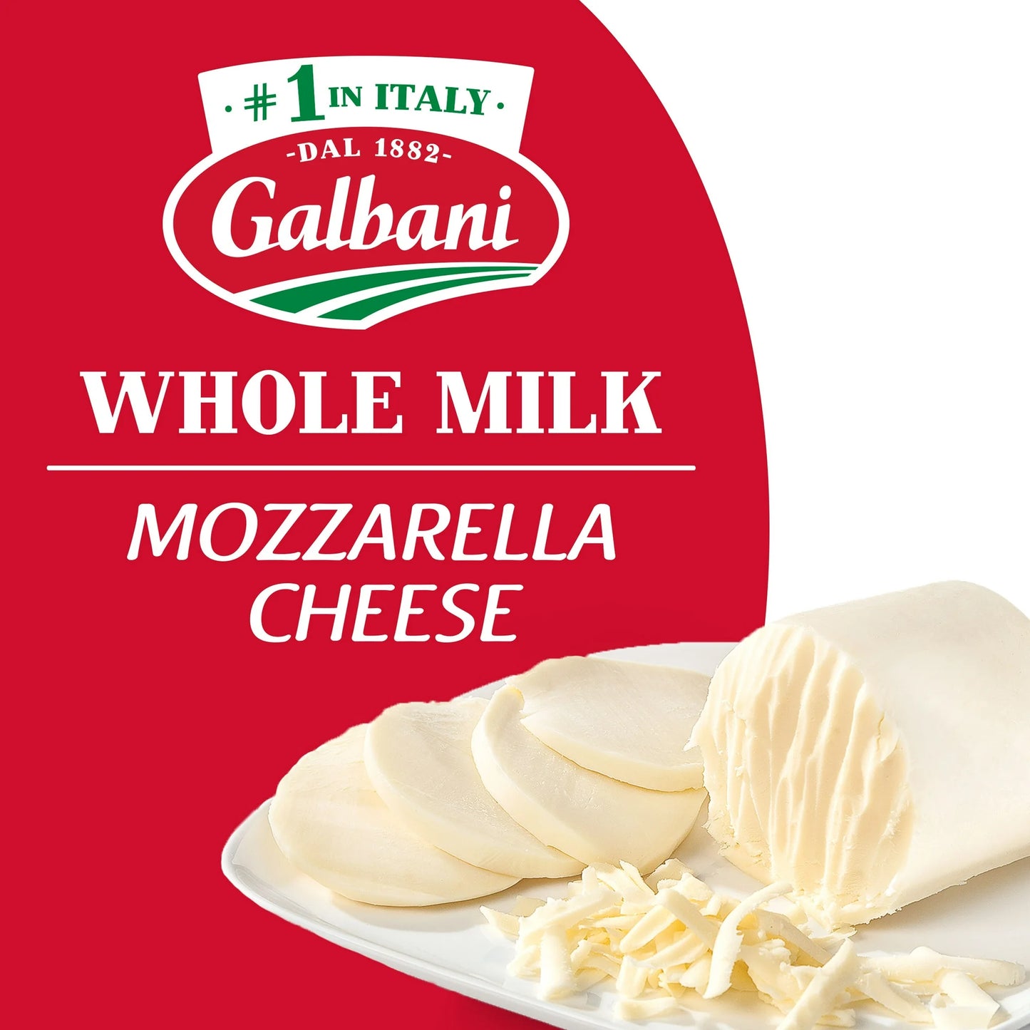 Galbani Whole Milk Low Moisture Mozzarella Cheese Block, 16 oz (Refrigerated)