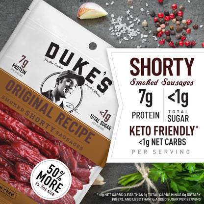 Duke's Original Recipe Smoked Shorty Sausages, 7g Protein Per Serving, 7.5 oz.