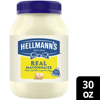 (3 pack) Hellmann's Real Mayonnaise Rich Creamy Thanksgiving Condiment Gluten Free, 30 oz Jar