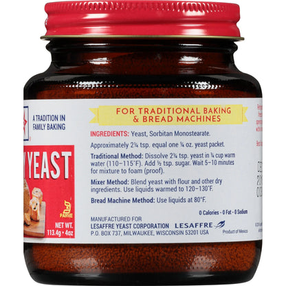 Red Star Active Dry Yeast, 4-Ounce (113.4-Gram), Multi-Use Jar