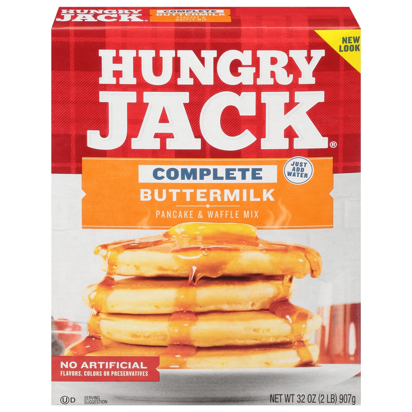 Hungry Jack Complete Buttermilk Pancake Mix and Waffle Mix, 32 Oz Box