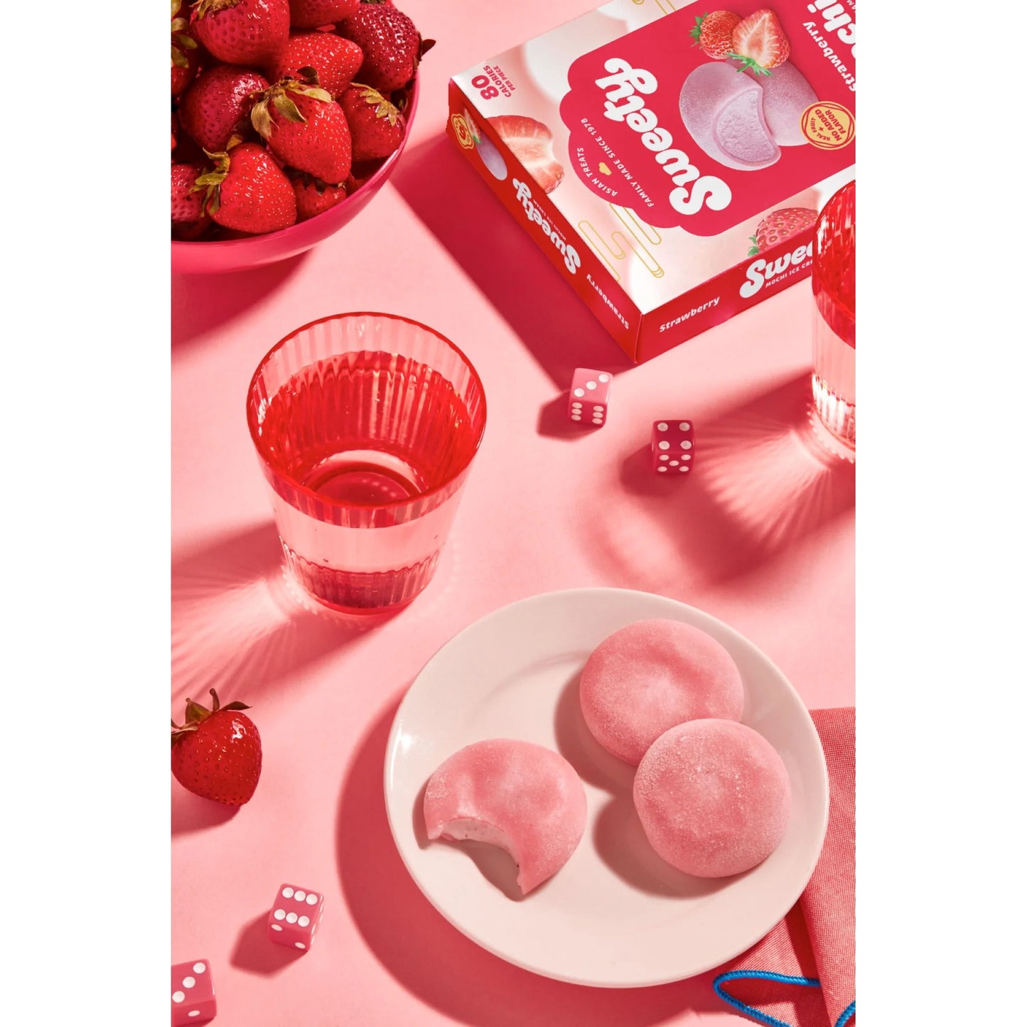 Sweety Ice Cream Soft Mochi Balls, Strawberry, Gluten-Free, 6 Count, 7.5oz