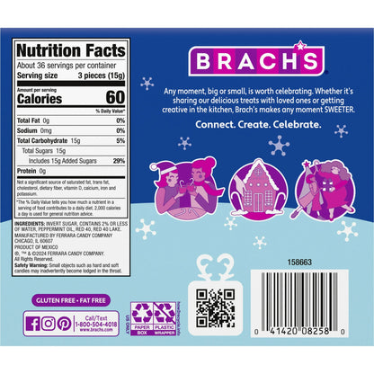 Brach's Holiday Soft Peppermint Candy, Individually Wrapped Mints, 19.25 oz. carton, 110 Pieces