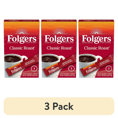 Folgers Classic Roast Instant Coffee, Single Serve Packets