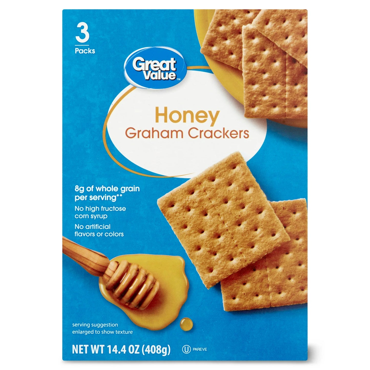 Great Value Honey Graham Crackers, 14.4 oz, 8 Count