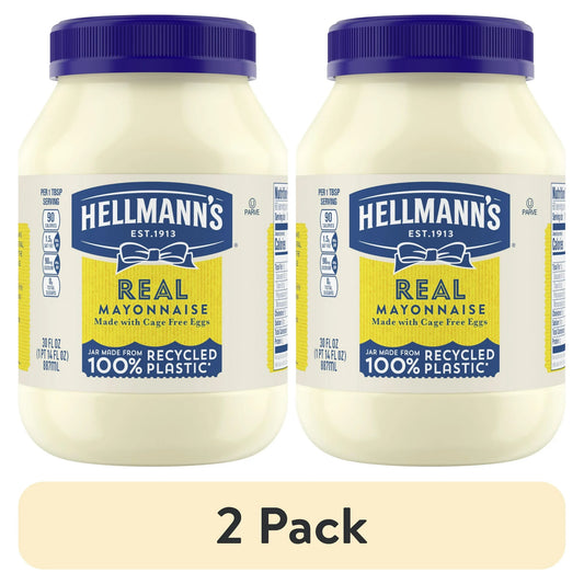 (3 pack) Hellmann's Real Mayonnaise Rich Creamy Thanksgiving Condiment Gluten Free, 30 oz Jar