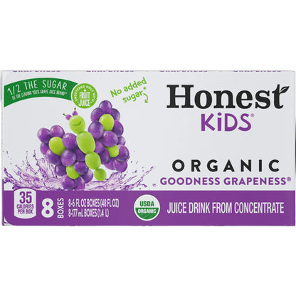 Honest Kids Goodness Grapeness Cartons, 6 fl oz, 8 Pack