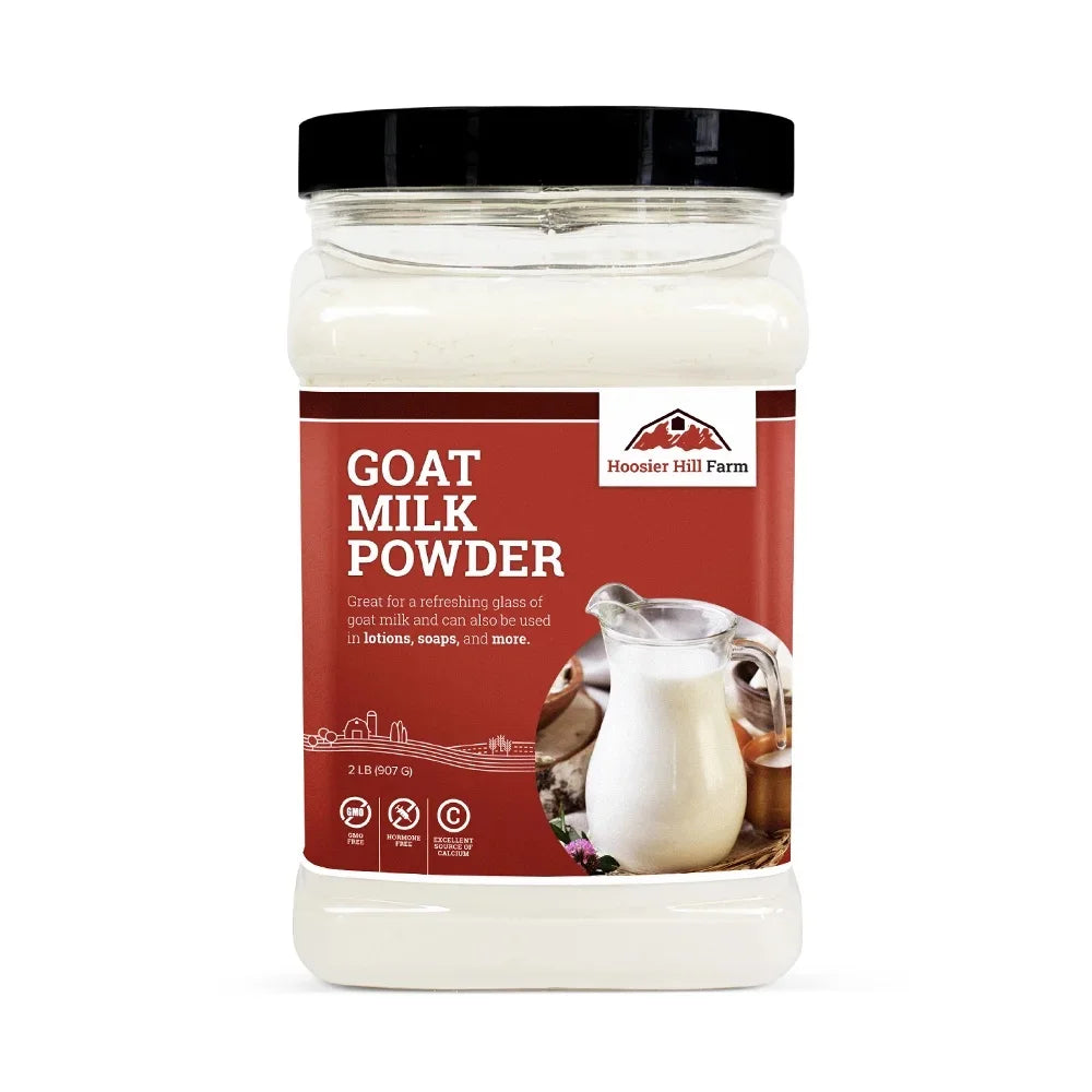 Hoosier Hill Farm Goat Milk Powder, 2 lb Plastic Jar, Shelf-Stable, GMO-Free and Gluten Free