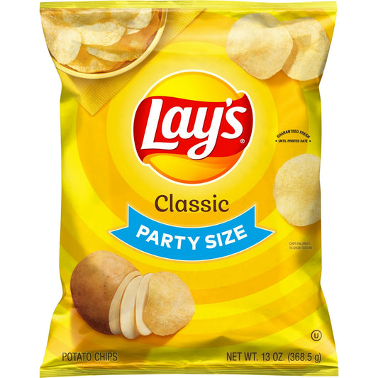 Lay's Classic Potato Chips, Party Size, 13 oz Bag