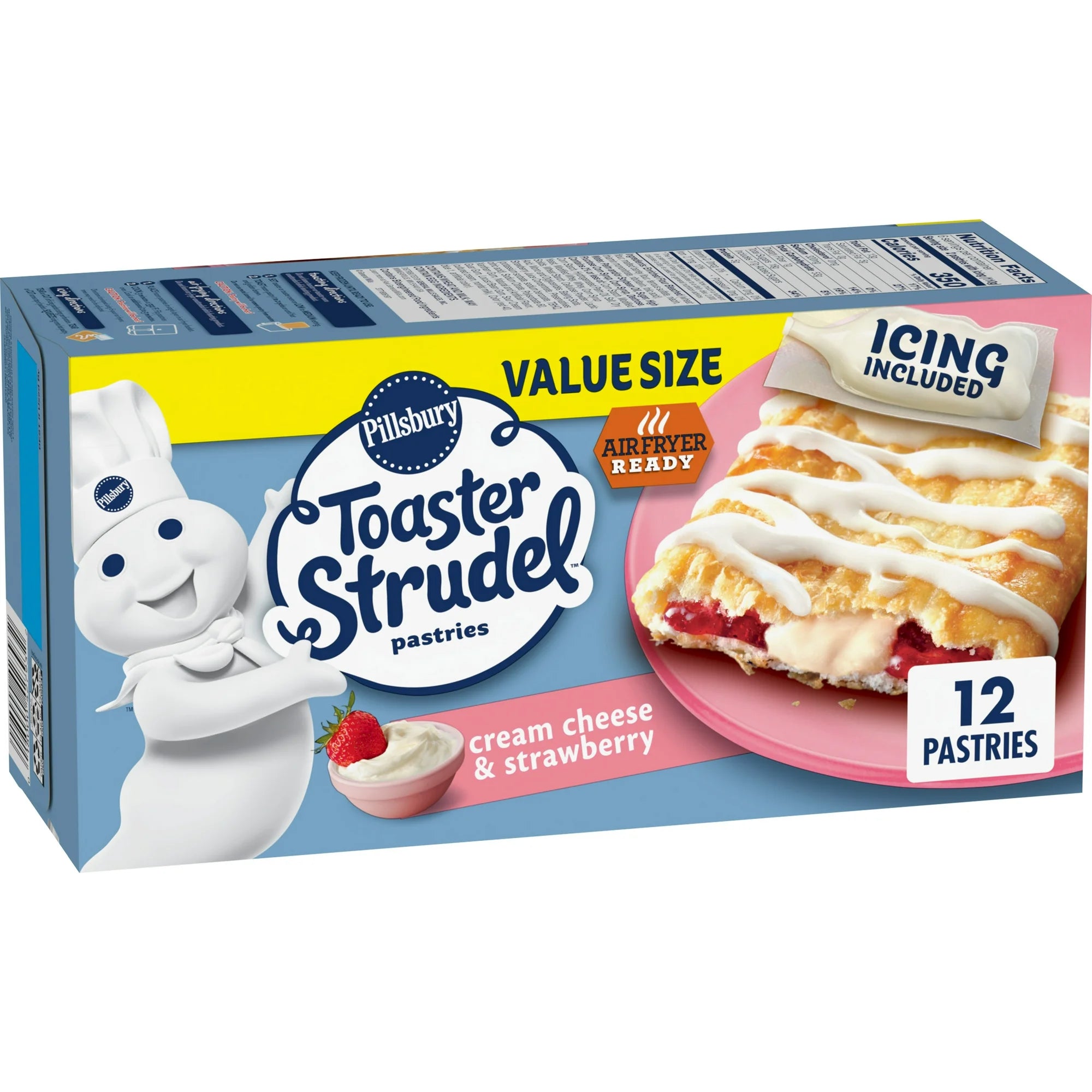 Pillsbury Toaster Strudel Pastries, Cream Cheese & Strawberry, 12 ct