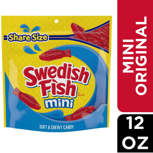 SWEDISH FISH Mini Soft & Chewy Candy, Share Size, 12 oz